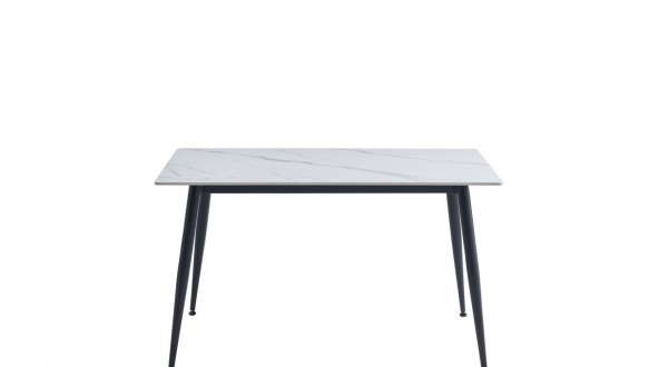 Стіл TM-100 білий мармур + чорний 1