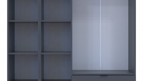 Шкаф для одежды Дорос Гелар графит 3-х дверный/Зеркало 155 см 2