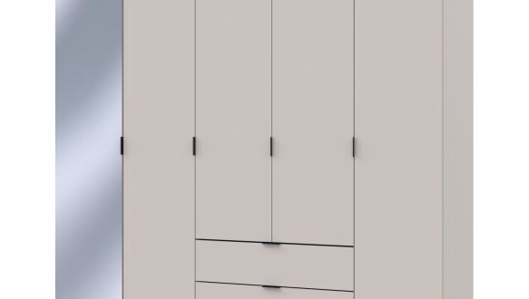 Шкаф для одежды Дорос Гелар кашемир 4-х дверный/Зеркало 194 см