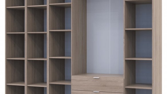 Шкаф Дорос Гелар дуб сонома с 2 Этажерками 4-х дверный 231,4 см 0