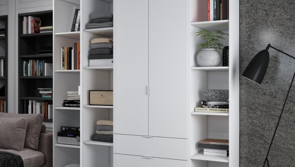 Шкаф Дорос Гелар белый с 2 ​​Этажерками 3-х дверный 192,6 см