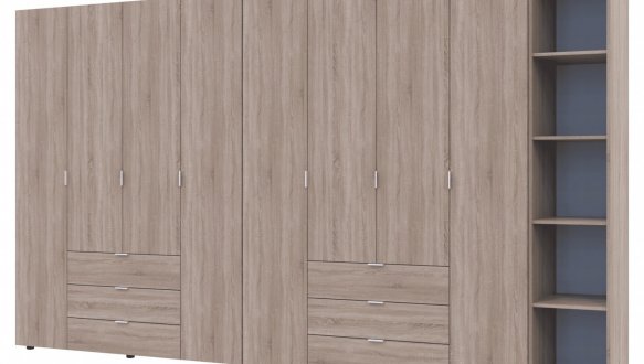 Шафа Дорос Гелар восьмидверна з етажеркою Дуб Сонома 349 см 2