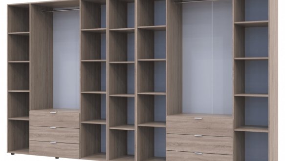 Шафа Дорос Гелар восьмидверна з етажеркою Дуб Сонома 349 см 3