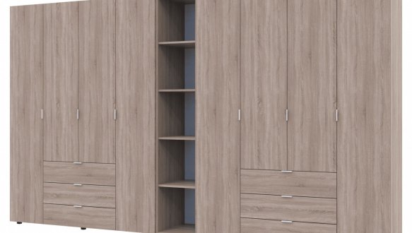 Шафа Дорос Гелар восьмидверна з етажеркою Дуб Сонома 349 см 4