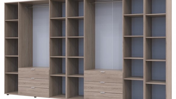 Шафа Дорос Гелар восьмидверна з етажеркою Дуб Сонома 349 см 0