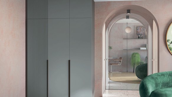 Шкаф 3Д + антресоль 3Д КС Лайн Элегант 3 дверный Ниагара 150 см