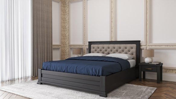 Ліжко дерев'яне Лев Лорд М50 з підйомним механізмом і нішею для білизни масив Бук 18