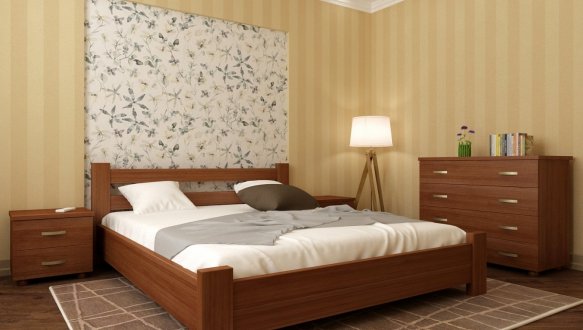 Ліжко двоспальне дерев'яне Явіто Селіна з підйомним механізмом та нішою для білизни Масив Вільха / Ясен / Дуб 0