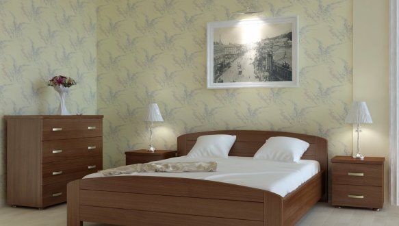 Ліжко двоспальне дерев'яне Явіто Класика Масив Вільха / Ясен / Дуб 1