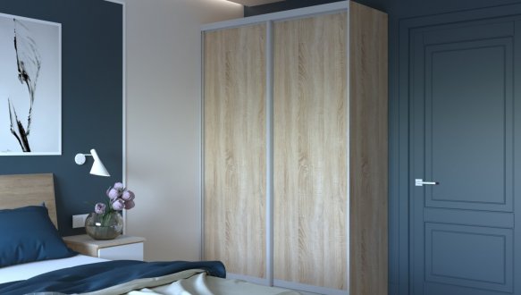Шкаф-купе Дорос Сити Лайт дуб сонома 2 дверный 150 см 1