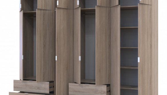 Шкаф для одежды Дорос Лукас дуб сонома 7 дверный 295 см 0