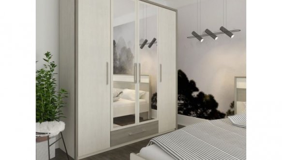 Шкаф 4Д Сокме Сара 4 дверный пино 181 см