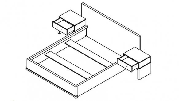 Кровать с тумбами (Каркас) LOZ160 Стемма 3