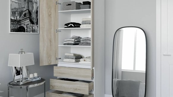 Шкаф Морели Т210 2 дверный белый с полками 80 см 4