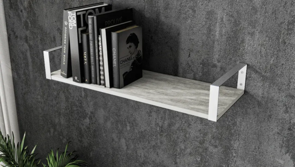 Полка настенная бетон/белый XR21