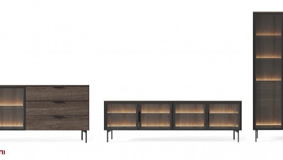  Вітрина висока 2D2S/91 з підсвіткою дуб дунін Lumi 3