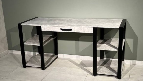 Стіл компютерний LOFT 2-х тумбовий Дуб Сонома / Чорний мат MebliRoMax 0