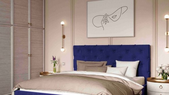 Ліжко м'яке двоспальне Віоріна Деко Велюр з підйомним механізмом та нішею для білизни 0