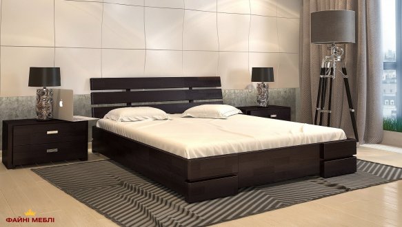 Кровать деревянная ArborDrev Дали Люкс с подьемным механизмом и нишей для белья Сосна / Бук 2