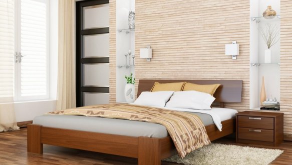 Ліжко дерев'яне Естелла Титан / Серія Тесса Щит / Масив Бук 10