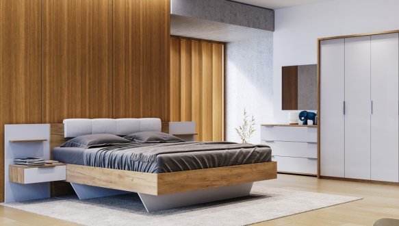 Модульная спальня Asti/Асти Миромарк Дуб крафт/Глянец белый 3