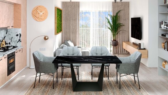 Стол Edmund (160-240 см) Marquina Black Matt 3