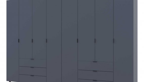 Шкаф Гелар 4+4 Дорос 8 дверная графит 310 см
