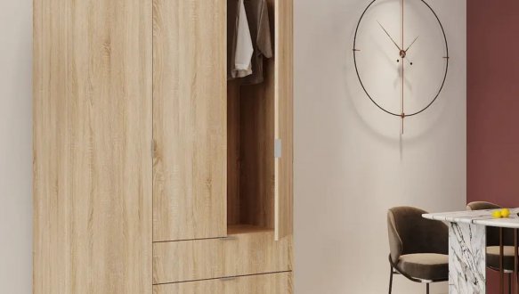 Шкаф для одежды Дорос Гелар дуб сонома 3-х дверный 116,2 см