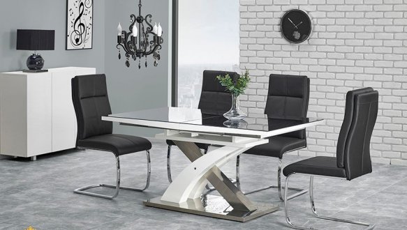 Стіл Sandor 2 чорний/білий 2