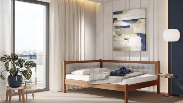 Ліжко двоспальне дерев'яне Лев Мілвокі Щит бука 4