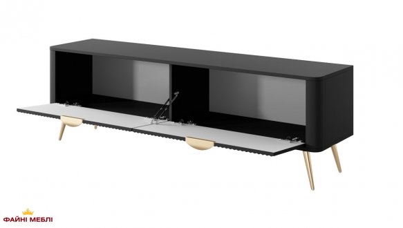 Тумба під ТВ Lante/Ланте RTV163 2D Чорний золоті ніжки Perfect Home Ширина163 см 3