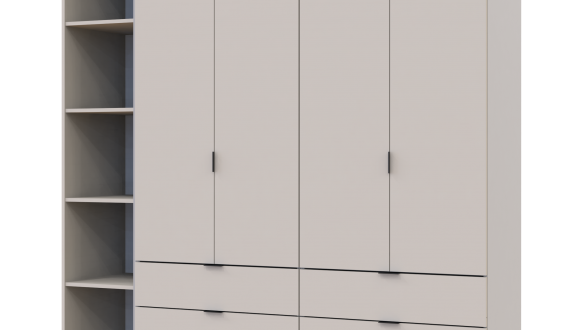 Шкаф Дорос Гелар кашемир с Этажеркой 4 дверный 193,2 см