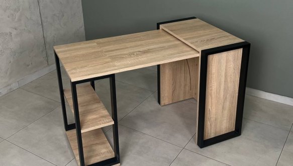 Стіл трансформер LOFT Дуб Сонома / Чорний мат MebliRoMax