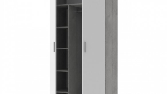 Шкаф для одежды Дорос Кен бетон/белый Двухдверная 90 см 0