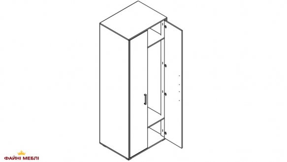 Шафа Гербор SZF2D 2 дверна Прайм Кашемір / Чорний 80 см 0