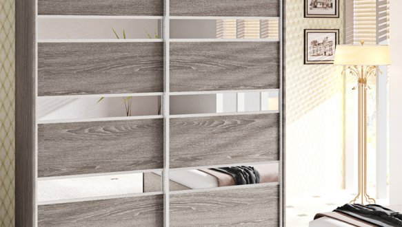 Шкаф-купе 0,9м Модель-4 двухдверный с зеркалом