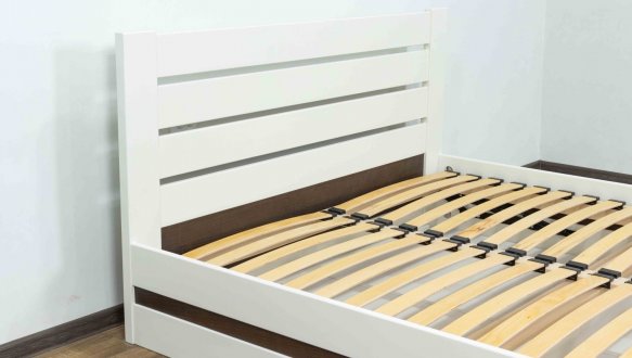 Ліжко дерев'яне Дрімка Лотос з підйомним механізмом та нішею для білизни Бук 9