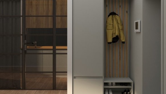 Прихожая Спейс №2 Matroluxe с вешалкой и шкафом 1