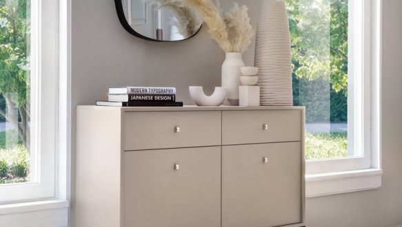 Комод Моно / Mono MKSZ104 Бежевый/черные ножки