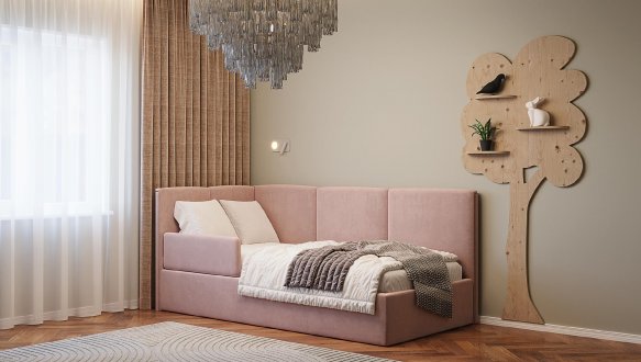 Ліжко м'яке Городок Лорен з підйомним механізмом