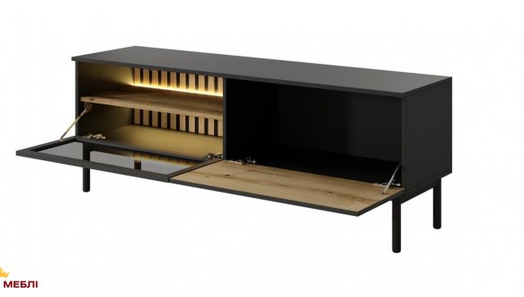 Тумба під ТВ Lang/Ланг RTV150 2D Чорний/Дуб евок Perfect Home Ширина 150 см 3
