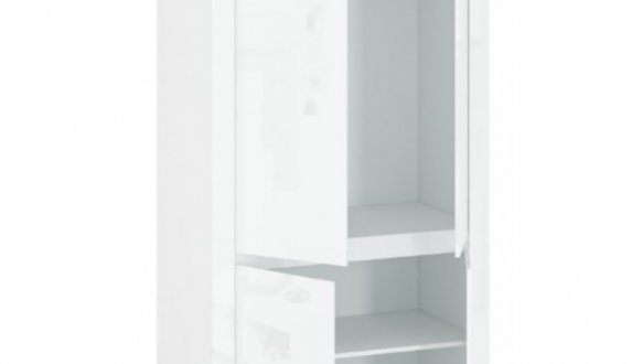 Шафка Мебельбос 4D [Q] 2 дверна білий глянець Lingo 106 см 0