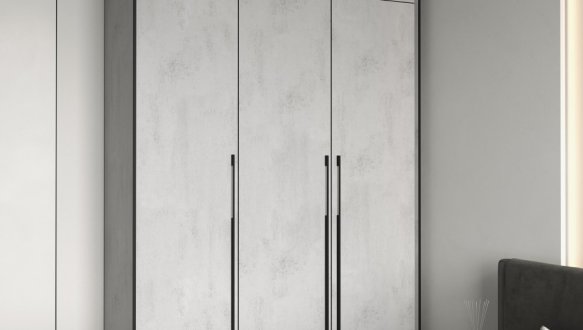 Шкаф Морели R-0015 Рамо 3 дверный бетон тефра с полками 150 см 0