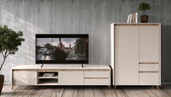 Тумба під ТВ RTV2K2So 2-дверна з 2 шухлядами Лаундж Кашемір / Дуб сонома 0