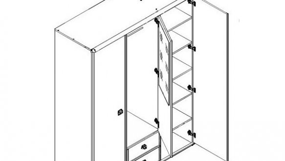 Шафа JSZF 3D2S/150 ВМК Украіна Монтана 3 дверна дуб шуттер 150 см 3