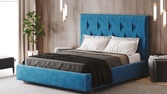 Ліжко м'яке двоспальне Городок меблі Марсель з підйомним механізмом та нішею для білизни