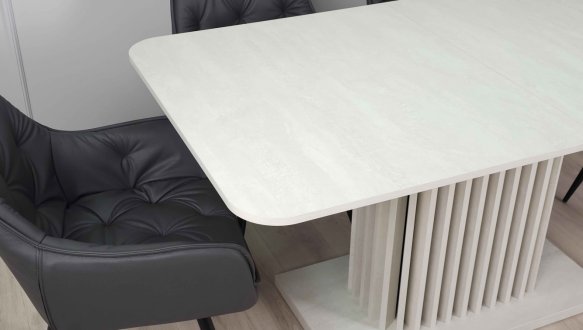 Стол Cassandra MAX Интарсио Шелковый Камень/Антрацит Раскладной 160 см 13