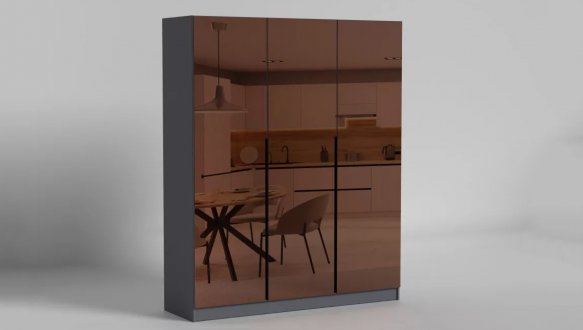 Шафа розпашна Matroluxe Noir / Нуар 3 дверна 150 см