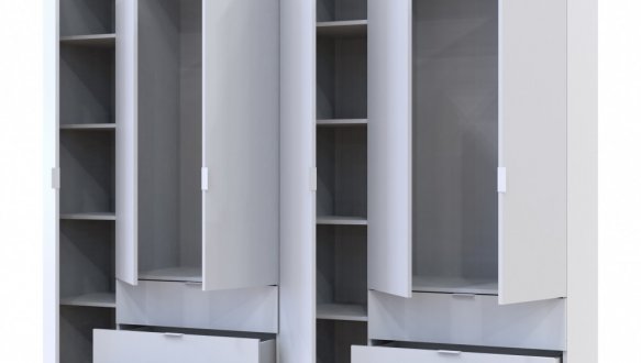 Шкаф Дорос Гелар белый 6 дверной 232,5 см 0