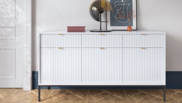 Модульна вітальня Білий/Чорні ніжки Nova 6